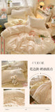 Korean Princess Style 4Pcs Floral Ruffles Bedding Set Single Queen Size Soft Skin-friendly Washed Cotton Duvet Cover Pillowcase