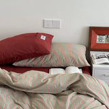 Nordic Striped Pure Cotton Bedding Sets 40S Cotton Skin-Friendly Comfortable Quilt Cover Kit Home Dorm Bedclothes for Seasons