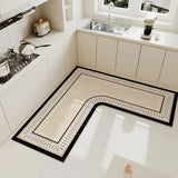 Light Luxury Simple Decorate Kitchen Carpet L-shaped Soft Mat Non-slip Oil-proof Waterproof PVC Easy To Clean Rug Ковер Tapis