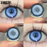 Blue World 1 Pair New Product Color Contact Lenses Degrees Fashion Comfort Soft Nature Blue Grey Lenses
