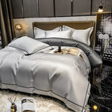 European Luxury Bedding Set Luxury Embroidery Washed Silk Duvet Cover Bed Sheets and Pillowcases King Size Bedding  Set