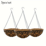 Resin Plastic Hanging Basket Planter for Indoor Outdoor Plants Wall Mounted Decorative Flower Pot with Durable Hanging Planter