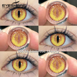 2pcs Cosplay Colored Contact Lenses Anime Cateye White Eye Lenses Halloween Red Makeup Lens Green Color Eyes Contact