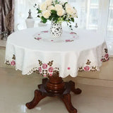 New Lace Tablecloth Pastoral round tablecloth Dining table cloths Home Embroidery table cover rose gold decoration house towel