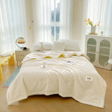 Simple Waffle Blanket Home Summer Quilt Cooling Blanket Nap Air Conditioner Student Dormi Single Double Green Pink Throw Blanket