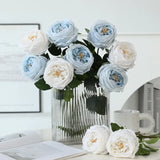 5pcs/lot True Touch Artificial Tea Rose Branch Wedding Floral Simulation Flowers Latex Austin Roses Fake Flower Hotel Decoration