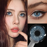 Colored Contact Lenses Lalens Queen Crystal Blue Two Tone Brown Green Gray Color Contacts Eye Lens Eyes Half Year 2Pcs