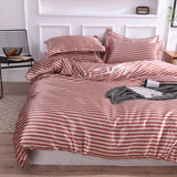 Bed Linen Silky Duvet Cover220x240 Stripe Queen Size 1PCS Quilt Cover Bedding covers Fashion Home Textile Nordic sling