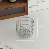 Ins Sliver Square Stainless Small Storage Basket Kitchen Bathroom Accessories Home Decorative Desk Makeup Organizer Box