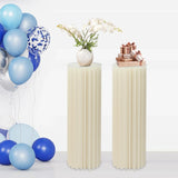 2-Pack Reusable Folding Cardboard Centerpiece Stand Decor | Cylinder Flower Display Column & DIY Plant Holder for Anniversary
