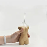 Ikeehome  Creative Human Body Glass Wine Drinkware Cocktail Tumbler Juice Cup Funny Kitchen Coffee Latte High-footed Mug Glassware Barware