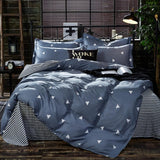 Ikeehome  new cotton printing four-piece quilt cover student dormitory single bed sheet bedding three-piece set