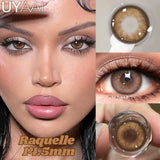 1 Pair Colored Contact Lenses Natural Brown 14.5mm Big Eyes Contacts Cosmetics Green Eye Color Lens Gray Lens Women Makeup