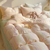 Romantic Dry Flowing Sand Full Cotton Double Layered Bedding Set 4-Piece Spring Soft Naked Sp Bed Canopy Sle