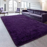 Luxury Fluffy Area Rug Modern Shag Rugs for Bedroom Living Room Rug  for Kids Nursery Girls Home Purple Deep
