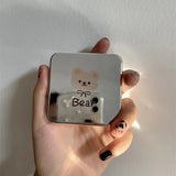 Portable Contracted Cute Little Bear Contact Lens Case Holder Storage Eye Care Container with Mirror Box