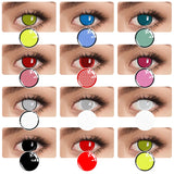 1 Pair Cosplay Color Contact Lenses Halloween Mesh Series Red White Blue Coloured Lenses  for Eyes Anime Accessories