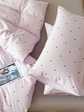 Cute Rabbit Cartoon Pure Cotton Bedding Set Dormi Waed Cotton eet Cover Quilt Cover Tee Four Piece Set Student Dorm...