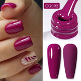 10ml Red Series Gel Nail Polish Winter Dark Red Glitter Nail Art Varnish Semi Permanent Soak Off UV LED Gel