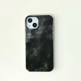 Vintage INS Dark Grey Marble Texture Double Layers IMD Chic Phone Case for iPhone 16 15 14 13 Pro Max Back Phone Cover Capa