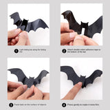 16pcs Halloween 3D Black Bat Wall Stickers Removable Halloween DIY Wall Decal Halloween Party Decoration Horror Bats Stickers