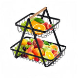 2 Tier Countertop Fruit Basket,Portable Fruit Basket for Kitchen Organizer Storage & Dining Room Fruits Vegetable Bread Snack