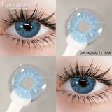 1 pair Colorcon Contact Lenses for Eyes Black Lenses Beautiful Cosmetic Pupil Blue Lenses Big Eyes Contacts Lens Yearly