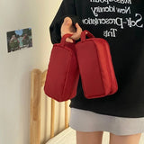 New Minimalist Japanese Style Large Capacity Nylon Pencil Case Multifunctional Stationery Storage Bag For Office School Adults