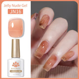 Transparen Gel Nail Polish Pink Jelly Nude Semi Transparent French Nail Camouflage UV Gel Varnish Soak Off Nail Art