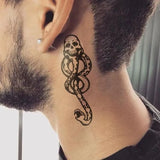 5pcs Death Eaters Dark Mark Waterproof Temporary Tattoo Sticker Skull Snake Head Body Art Arm Fake Tattoo Sleeve Women Men Neck