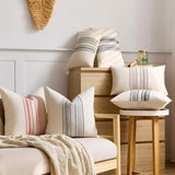 Striped Textured Throw Pillow Covers Boho Decorative Cushion Covers for Couch Sofa Bed Farmhouse & Modern Living Room Decor