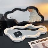 Cloud-shaped Makeup Mirrow Standing Mirror Bathroom Desk Standing Korean Hairdressing Wall Mirror Mural House Bedroom Decor