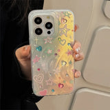 Colorful stars ins shiny blingbling shockproof phone case for iphone 11 13 promax 15 plus 12 14 16 pro max cartoon cute cover