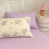 Washed Cotton Pastoral Girls Flower Bedding Sets Bed Linens Quilt Cover Sheet Set Simple Bedspread High Quality Home Textiles