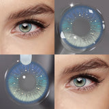 Blue Color Contact Lenses 14.2mm Small Pupil Yearly Disposable Eye Enlargement Lenses for Party Eyes Makeup