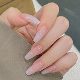 24pcs/Box Artificial Detachable Coffin False Nails Wearable French Fake Nails Super Long Ballerina Press on Nail Art Tips