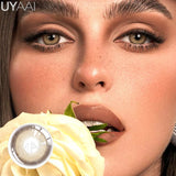 1 Pair Colored Contact Lenses Natural Brown 14.5mm Big Eyes Contacts Cosmetics Green Eye Color Lens Gray Lens Women Makeup