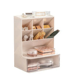 Simple Pen Holder With Drawer Multifunction Desktop Organizer Stationery Storage Box Student Office Desk Decorations