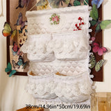 French Style Thickened Fabric Storage Bag Lace Embroidered  Door Rear Storage Bag Wardrobe Sundries And Fringe Storage Bag