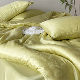 Lyocell Jacquard Soft Silky Cooling Bedding Set Single Double Queen King Duvet Cover Bed Sheet/Fitted Sheet Pillowcases 3/4Pcs
