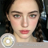 New Brown Colored Contact Lenses Natural Look Green Eye Lenses Gray Contact Women Gray Lenses 2Pcs