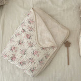 Floral Print Fleece Baby Blanket Newborn Cotton Swaddle Winter Baby Bedding Items Stroller Cover Kids Blanket Mother Kids