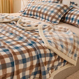 Super Soft Japanese Milk Velvet Blanket Thick Leisure Blanket for Home Office Nap Warm Naked Sleeping Bed Sheet for All Seasons