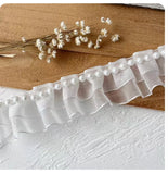 White Lace Lace Ribbons Accessories Lace Trim Handmade DIY Extended Clothes Pleated Sewing Decorative Fabric Skirt Hem Fabric