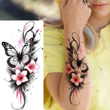 1 Sheet Beautiful Butterfly Flowers Temporary Tattoos For Women Girls Waterproof Fake Tattoos Floral Animals Temp Tatoo Stickers