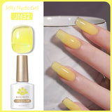 Transparen Gel Nail Polish Pink Jelly Nude Semi Transparent French Nail Camouflage UV Gel Varnish Soak Off Nail Art