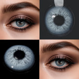 14.20mm Brown Colored Contact Lenses 6-Month Use Soft Limbal Ring Brown Blue Natural Lens For Daily Wear with Free Len