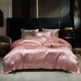 Luxury Jacquard and 60S Cotton Patchwork Soft Silky Bedding Set Duvet Cover Set Bed Sheet/Fitted Sheet Pillowcases 4Pcs