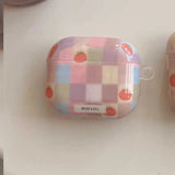 3D Tomato Pendant Chain Grid Earphone Case Protect For Airpods 1 2 3 4 Cover Soft Shockproof For Air Pods Pro Pro2nd Fundas