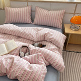 Ins Nordic Bedding Set Simple Style Polka Dot Duvet Cover Set Soft Flat Sheet Single Twin Size Double Bed Sheet Set For Bedroom